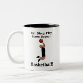 Tasse 2 Couleurs Coach du joueur de basket-ball (Gauche)