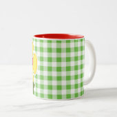 Tasse 2 Couleurs Coccinelle ; Checkered vert ; Guingan (Devant droit)