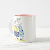 Tasse 2 Couleurs Cochon et vache blanc mignon (Devant gauche)