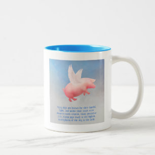 Tasse 2 Couleurs Cochon Volant