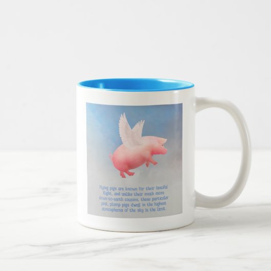 Tasse 2 Couleurs Cochon Volant (Droit)