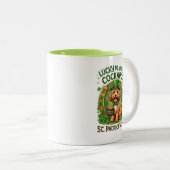 Tasse 2 Couleurs Cockapoo St Patrick's Day Lucky Dog Pot of Gold (Devant droit)