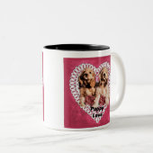 Tasse 2 Couleurs Cocker Spaniel Chiots Valentines (Devant droit)