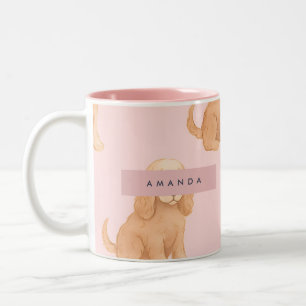 Tasse 2 Couleurs Cocker Spaniel Personnalisé avec des Lunettes