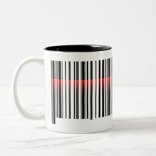 Tasse 2 Couleurs code à barres et balayage laser rouge (Gauche)