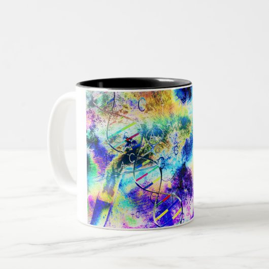 Tasse 2 Couleurs Code art ADN (Devant gauche)