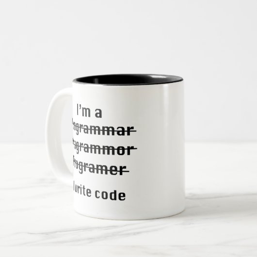 Tasse 2 Couleurs Code d'écriture (Devant gauche)