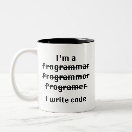 Tasse 2 Couleurs Code d'écriture (Gauche)