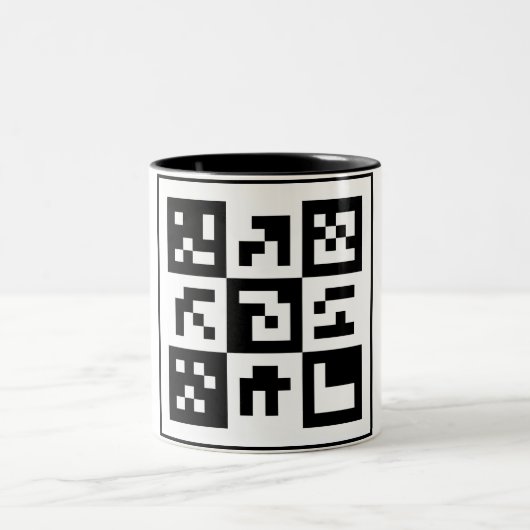 Tasse 2 Couleurs code qr (Centre)