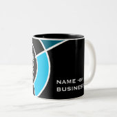 Tasse 2 Couleurs Code QR de bullseye turquoise (Devant droit)