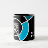 Tasse 2 Couleurs Code QR de bullseye turquoise (Centre)
