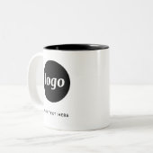 Tasse 2 Couleurs Code QR de logo simple et texte promotionnel d'ent (Devant gauche)