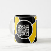 Tasse 2 Couleurs code QR du bullseye orange (Devant gauche)