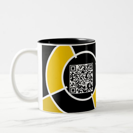 Tasse 2 Couleurs code QR du bullseye orange (Gauche)