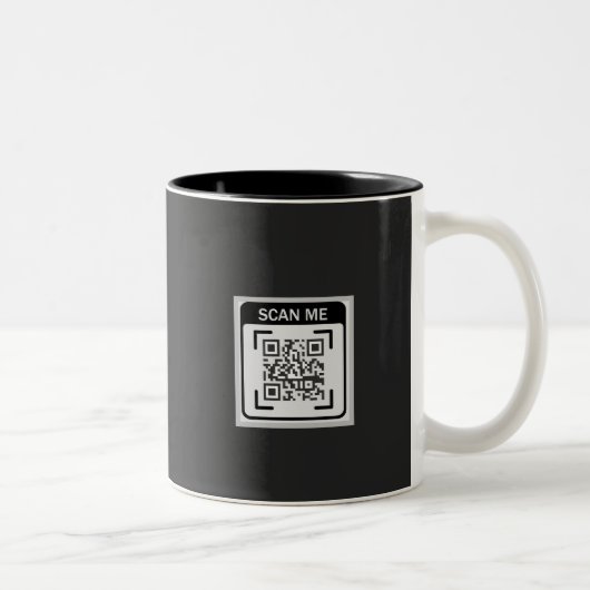 Tasse 2 Couleurs Code QR Logo Simple Entreprise Noir (Droit)