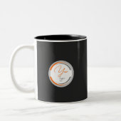 Tasse 2 Couleurs Code QR Logo Simple Entreprise Noir (Gauche)