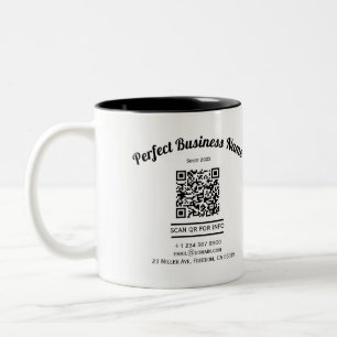 Tasse 2 Couleurs Code QR Minimaliste Noir Et Blanc Simple Clair