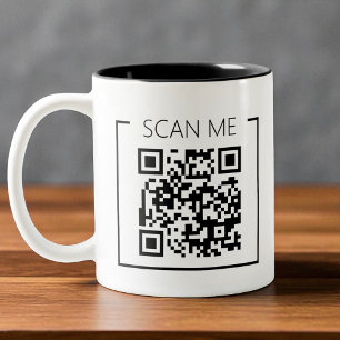 Tasse 2 Couleurs Code QR Minimaliste Scannez-Moi Entreprise