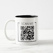 Tasse 2 Couleurs Code QR Minimaliste Scannez-Moi Entreprise (Gauche)