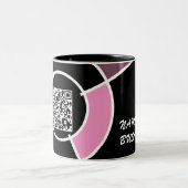 Tasse 2 Couleurs code rose de la boudine QR (Centre)
