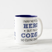 Tasse 2 Couleurs Coder Héros Humour nouveauté (Devant droit)