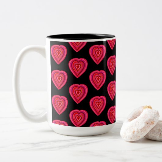 Tasse 2 Couleurs Coeur (Avec donut)