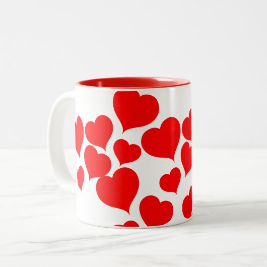 Tasse 2 Couleurs Coeur à deux tons (Devant gauche)