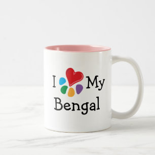 Tasse 2 Couleurs Coeur animal de Lover_I le mon Bengale