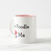 Tasse 2 Couleurs Coeur animal de Lover_I mon caniche (Devant gauche)
