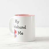 Tasse 2 Couleurs Coeur animal de Lover_I mon teckel (Devant gauche)