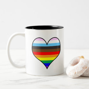 Tasse 2 Couleurs Coeur arc-en-ciel