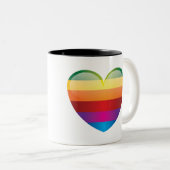 Tasse 2 Couleurs Coeur arc-en-ciel (Devant droit)