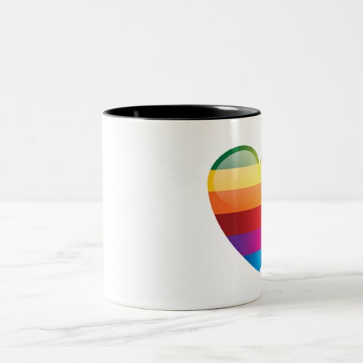 Tasse 2 Couleurs Coeur arc-en-ciel (Centre)