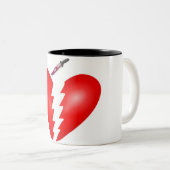 Tasse 2 Couleurs Coeur avec couteau (Devant droit)