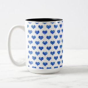 Tasse 2 Couleurs Coeur bleu