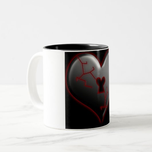 Tasse 2 Couleurs Coeur brisé (Devant gauche)