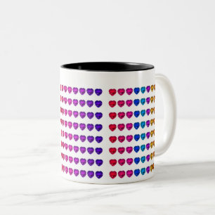 Tasse 2 Couleurs Coeur coloré Motif Pierres cardiaques