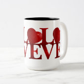 Tasse 2 Couleurs Coeur d'amour (Devant droit)