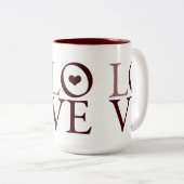 Tasse 2 Couleurs Coeur d'amour (Devant droit)