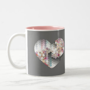Tasse 2 Couleurs Coeur d'amour moderne