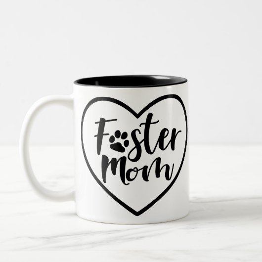 Tasse 2 Couleurs Coeur de Foster Dog Mom (Gauche)