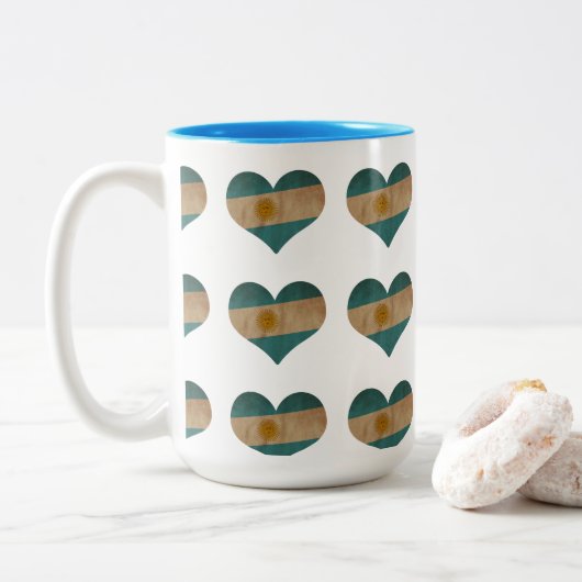 Tasse 2 Couleurs Coeur de l'Argentine (Avec donut)