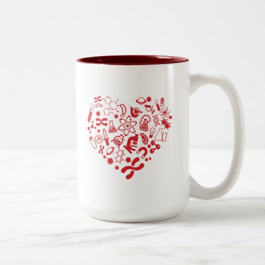 Tasse 2 Couleurs Coeur de l'espace et de la Science (Droit)