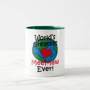 Tasse 2 Couleurs Cœur de MeeMaw le plus Grand au Monde