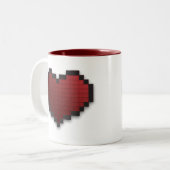 Tasse 2 Couleurs Coeur de pixel (Devant gauche)