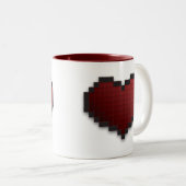 Tasse 2 Couleurs Coeur de pixel (Devant droit)