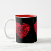 Tasse 2 Couleurs Coeur de rose rouge (Gauche)