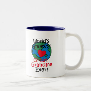 Tasse 2 Couleurs Cœur de super arrière-grand-mère du monde