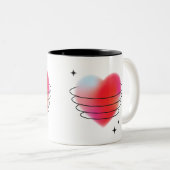 Tasse 2 Couleurs coeur de valentine rouge hitech 3d espace (Devant droit)