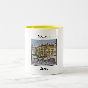 Tasse 2 Couleurs Coeur de ville andalouse, Malaga, Espagne